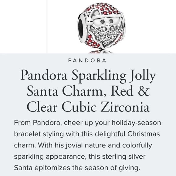 Authentic Pandora Sparkling Jolly Santa Red/Clear CZ Christmas Holiday Charm - Picture 9 of 9